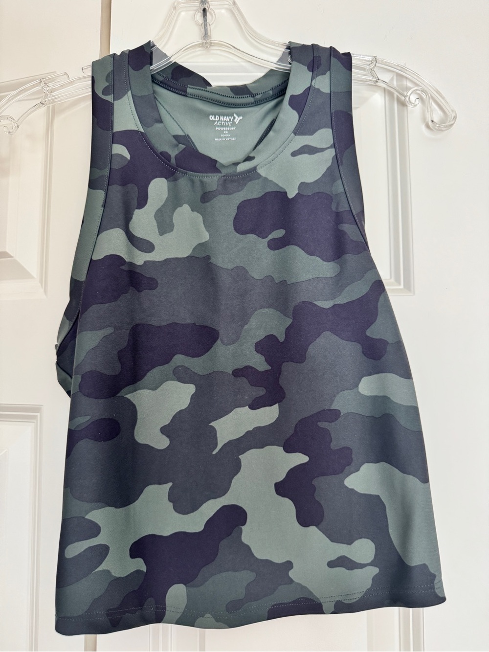 Old Navy Green and Black Camo Active Tank Top